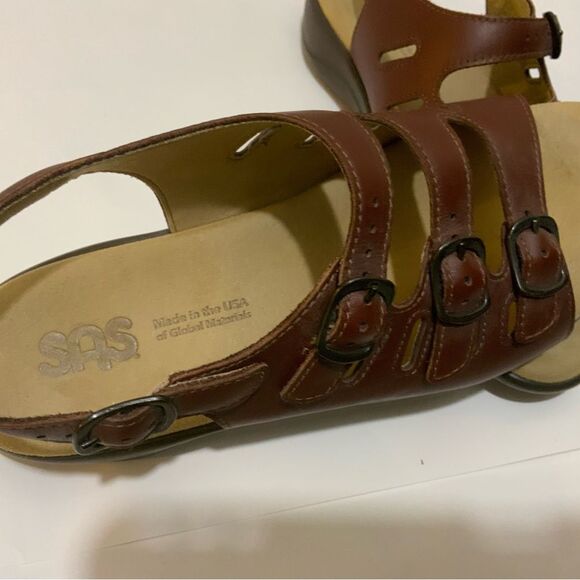 SAS Women's Mystic Brown Leather Tripad Comfort Strappy Sandals Size 8.5 M EUC - Picture 3 of 7